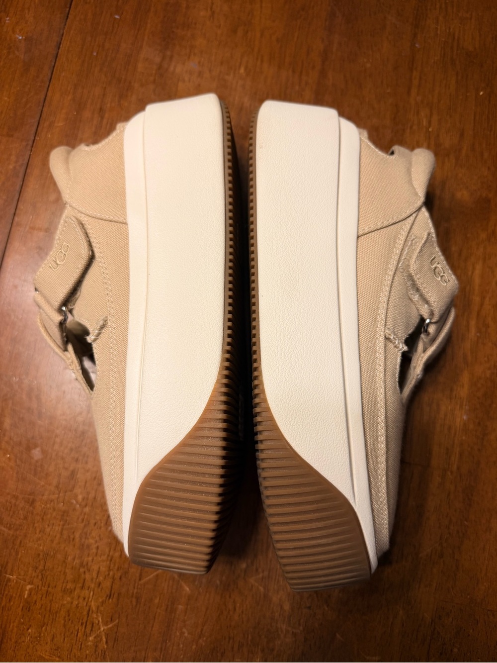 UGG Women's Tan Canvas Platform Mary Jane Slingback - Picture 8 of 14